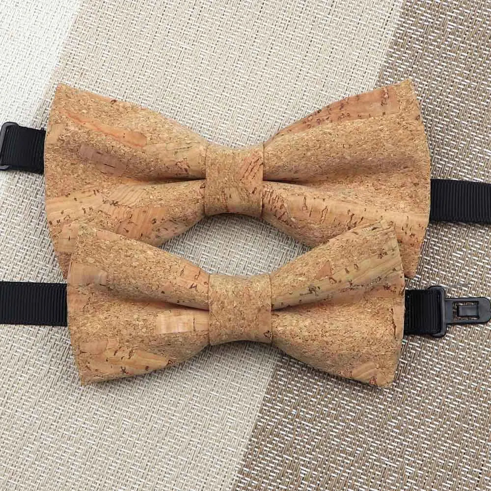 Fashion New Cork Wood Kids Bow Ties Novelty Handmade Fancy Bowtie Adjustable Butterfly Party School Children Accessories