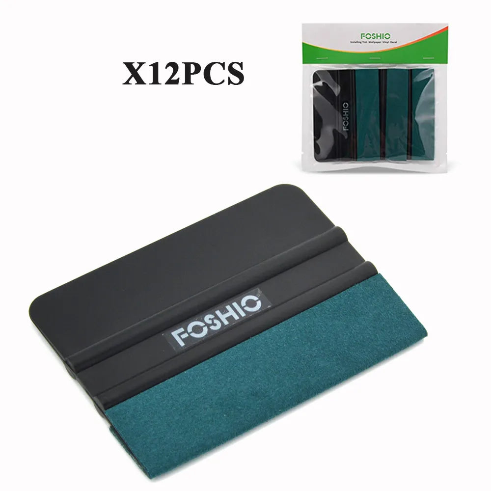 FOSHIO 3/6pcs No Scratch Suede Cloth Scraper Vinyl Car Wrap Felt Squeegee Carbon Film Sticker Installing Window Tinting Tools