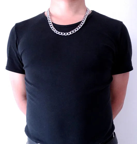 12mm 18'' - 36'' Inches Customize Length Mens High Quality Stainless Steel Necklace Curb Cuban Link Chain Fashion Jewerly