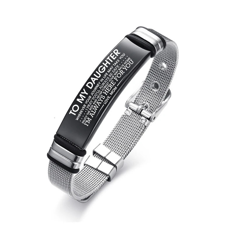 Meaeguet Personalized Bangle Men's Slide Mesh Bracelet Customized Name Wristband Stainless Steel Male Bileklik Pulseira