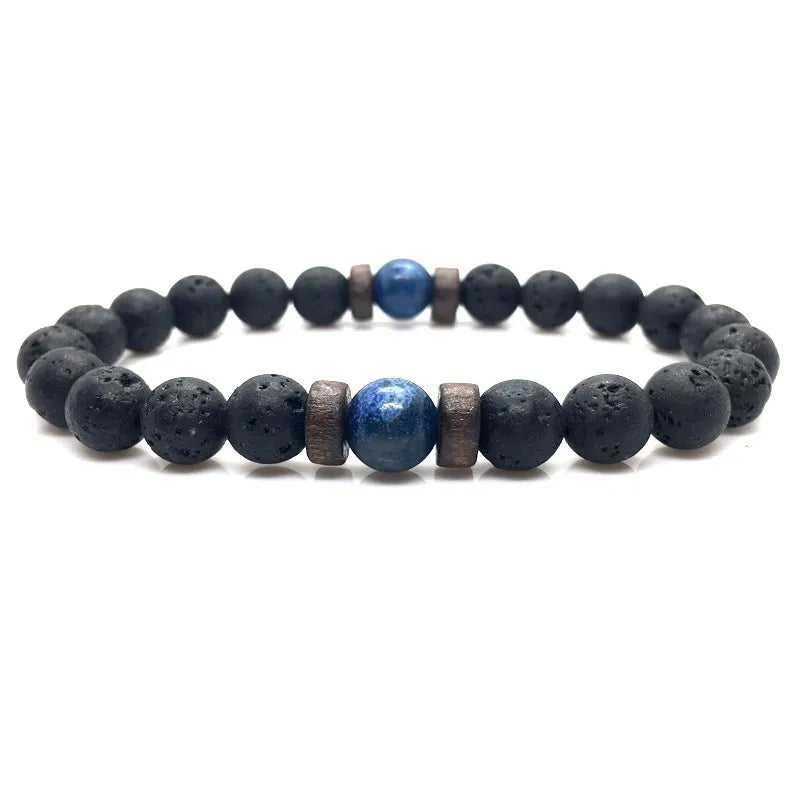 Men Bracelet Natural Moonstone Bead Tibetan Buddha Bracelet Chakra Lava Stone Diffuser Bracelets Men Jewelry