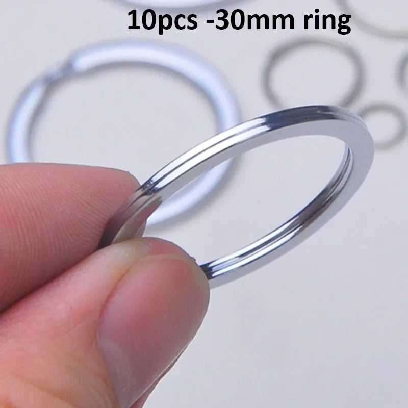 Silver Plated Metal Blank Keyring Keychain Split Ring Keyfob Key Holder Rings Women Men DIY Key Chains Key Ring Accessories