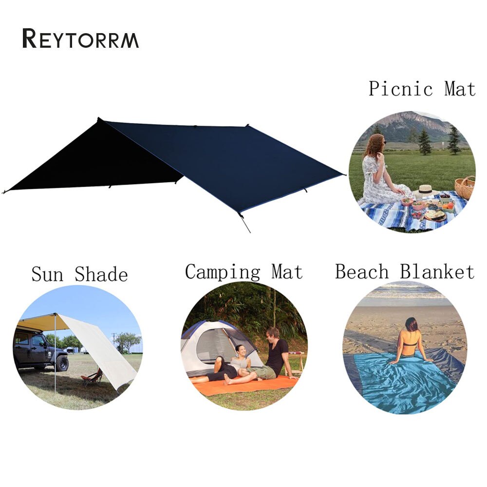 Silver Coating Waterproof Hammock Awning Canopy Tent Tarp Beach Camping Portable Pergola Sunshade Outdoor Camping Hiking Picnic