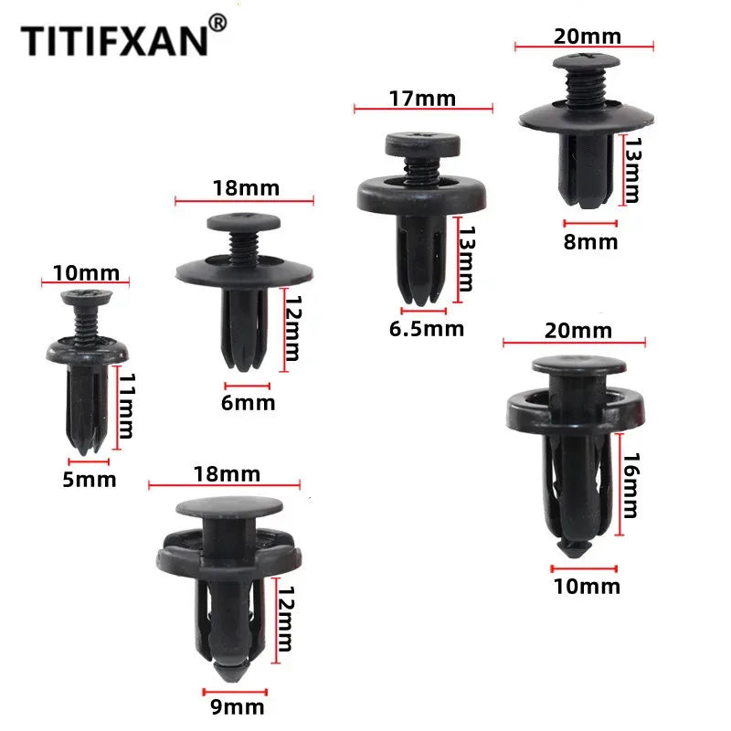 60Pcs 5mm 6mm 7mm 8mm 9mm 10mm Hole Car Bumper Rivet Fastener Auto Fender Trim Panel Screw Clips for Honda Nissan Toyota Hyundai