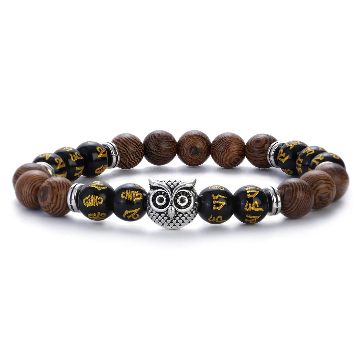 8mm New Natural Wood Beads Bracelets Men Black Ethinc Meditation White Bracelet Women Prayer Jewelry Yoga Bracelet Homme