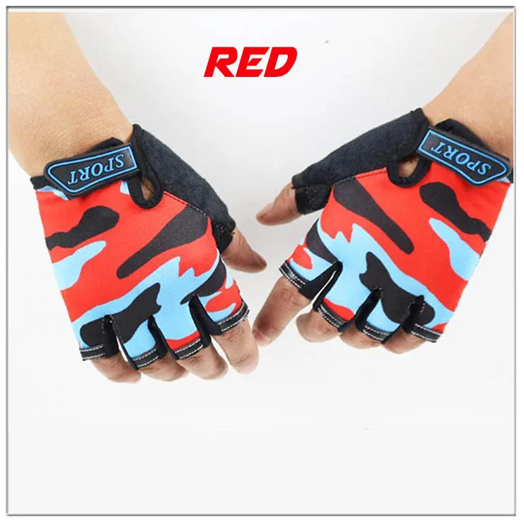 HOOLDW New Children Half Finger Gloves Fingerless Kids Gloves Non-Slip Ultrathin Outdoor Sport Breathable Gloves for Boys Girls