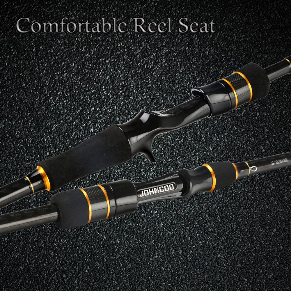 JOHNCOO Booster Spinning Fishing Rod With 2 Tips M/Ml 5-28g Ex-Fast Action 2.1m 2.4m Spinning Fishing Cane and Baitcasting Rod