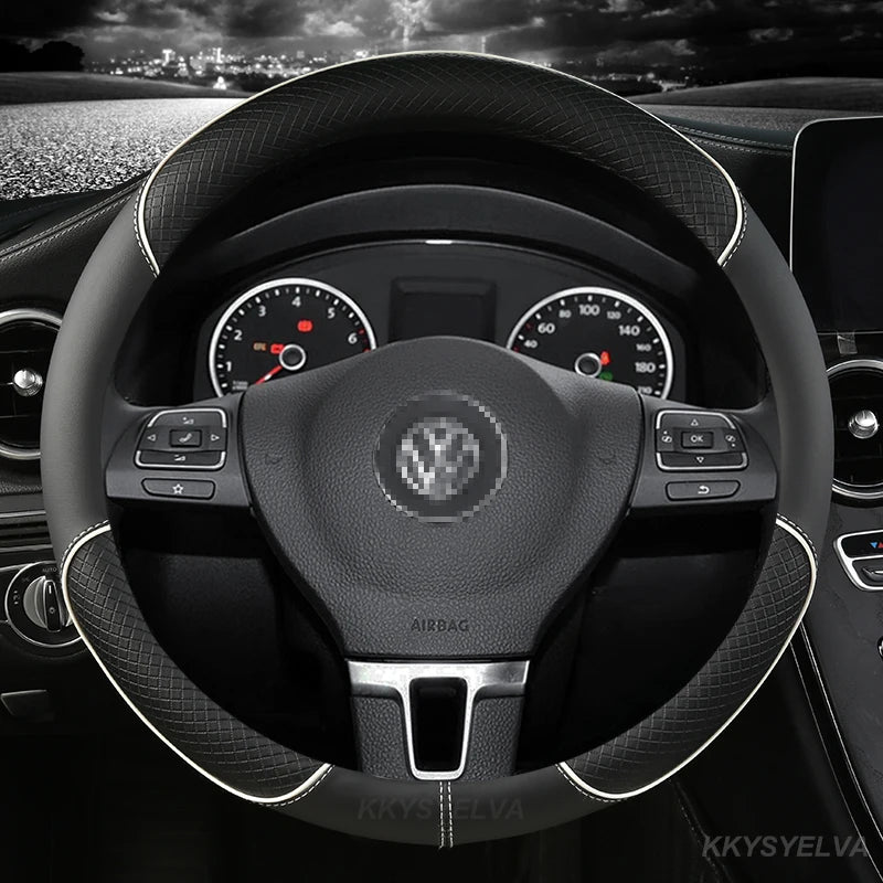 Car Steering Wheel Cover Carbon Fibre Leather for Nissan Qashqai J11 X-Trail T32 for VW GOLF 7 2015 POLO JATTA Passat Tiguan