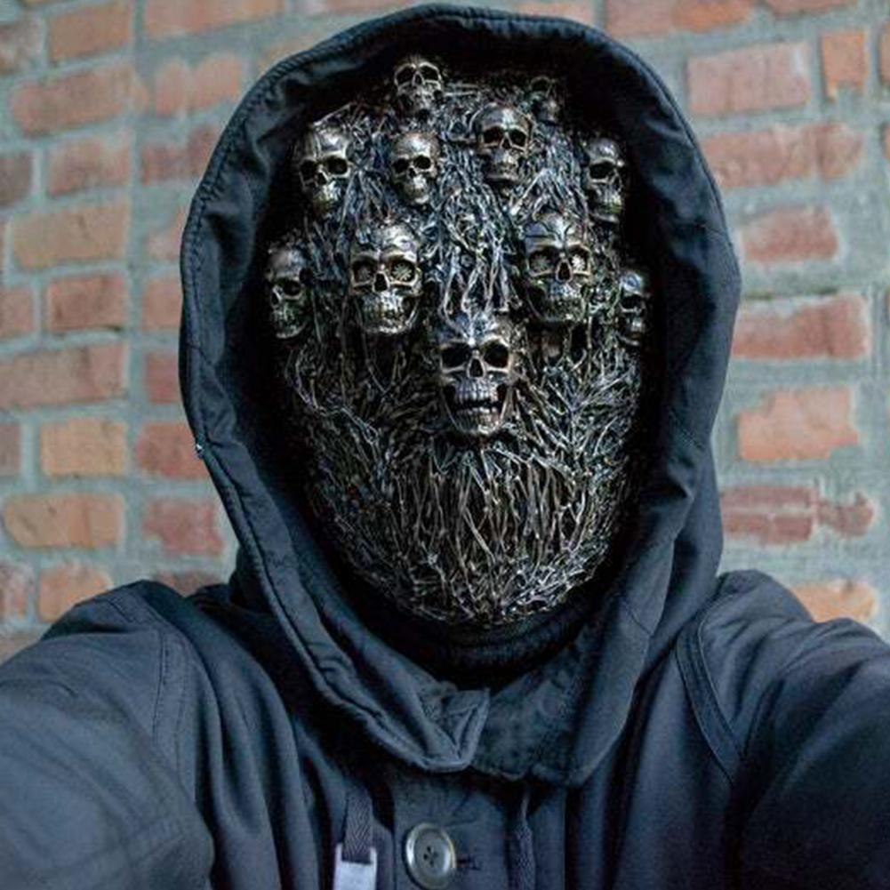 Steam Skull Halloween Mask Realistic Latex Full Face Creepy Skull Head Headgear Horror Mask Party Halloween Decoration