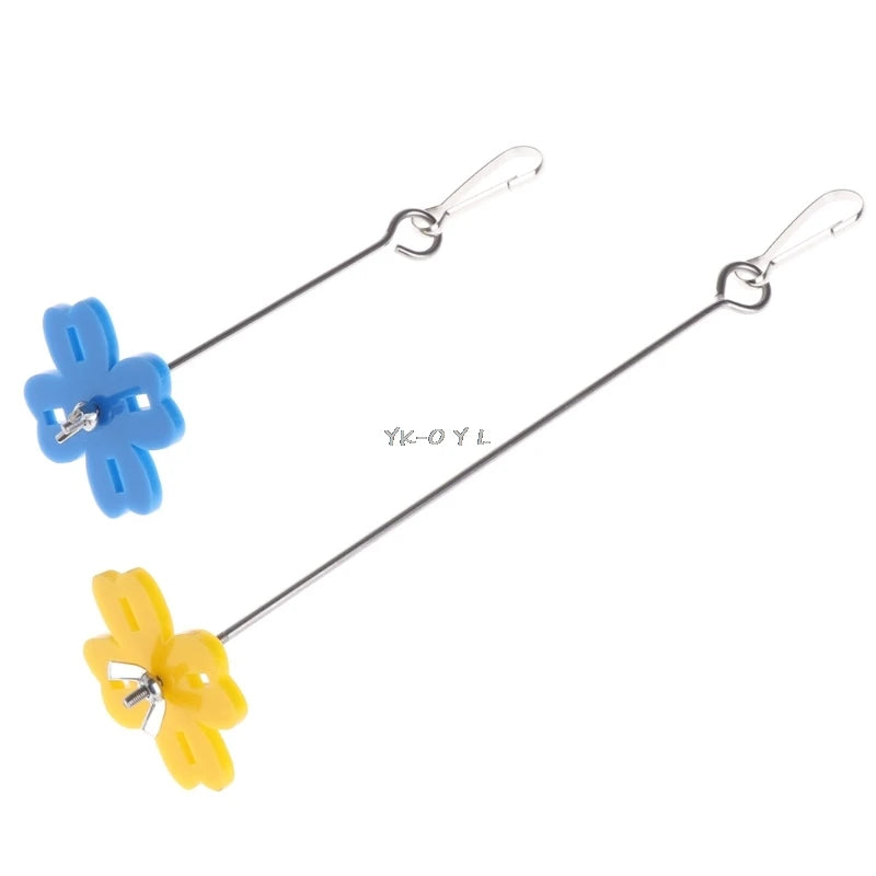 Bird Food Holder Stainless Steel Parrot Vegetable Fruit Feeder Treat Skewer for Finch Cockatiel Metal Hanging Hook
