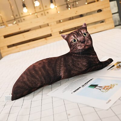 1PCS 50CM 3D Simulation Cat Plush Stuffed Soft Pillow Cute Lifelike Dog Sofa Bedroom Cushion Kids Toys Home Decoration