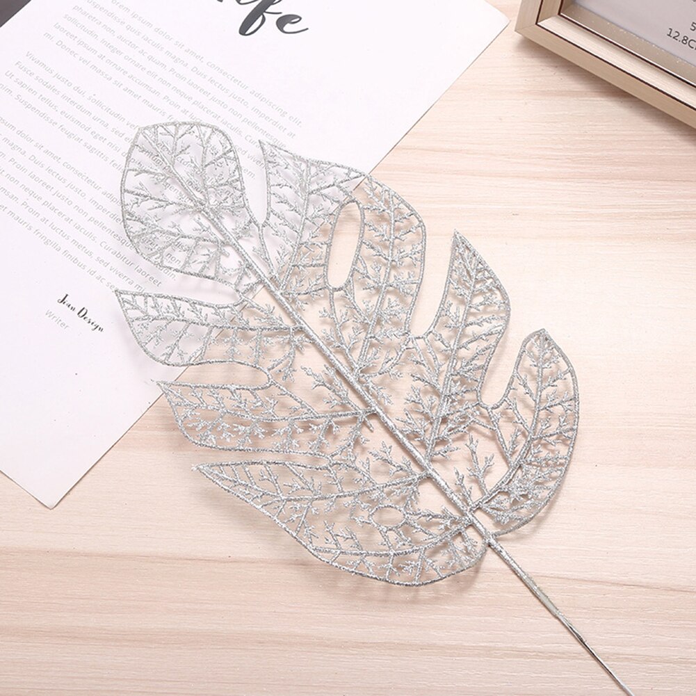 DIY Xmas Tree Garland Hanging Decor Christmas Tree Decor Christmas Hollow Christmas Glitter Tree Branches Simulated Leaves