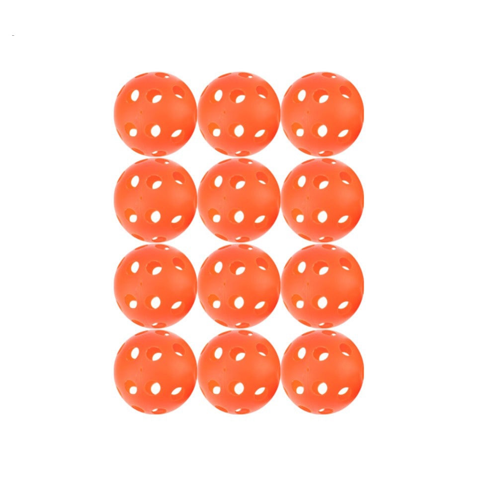 12pcsX72mm Plastic Golf Ball Pickleball Airflow Ball Floorball Hollow Indoor Practice Ball Fun-Air Scoop Ball Golf Accessories