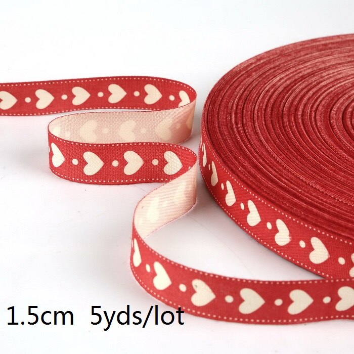 5yards Cartoon Printed Cotton Ribbons Hairbows Christmas Decoration for Home Gif