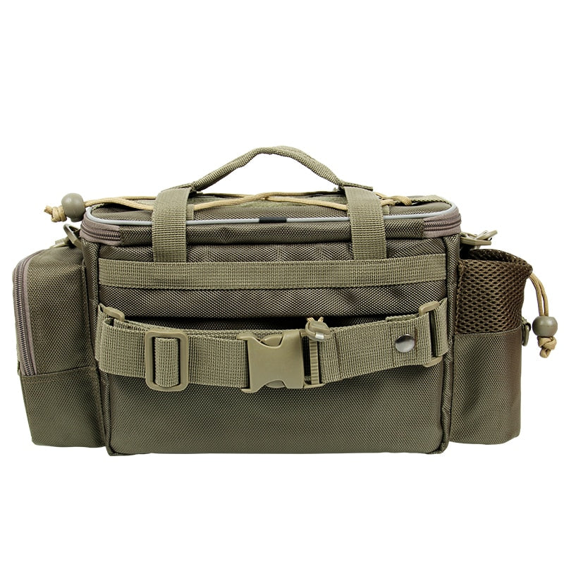 TSURINOYA Multifunction Fishing Bag Y7 19*15*40cm High Capacity Fishing Tackle Lure Bag Shoulder Bag Canvas Waist Bag