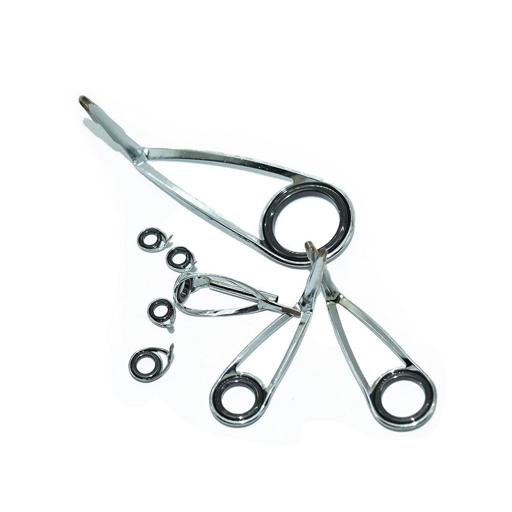 8pcs/Kit KLH Bracket Stainless Steel Guide Ring for UL-L-ML-M-MH-H Power Spinning Fishing Rod Repair Refit Assembly DIY
