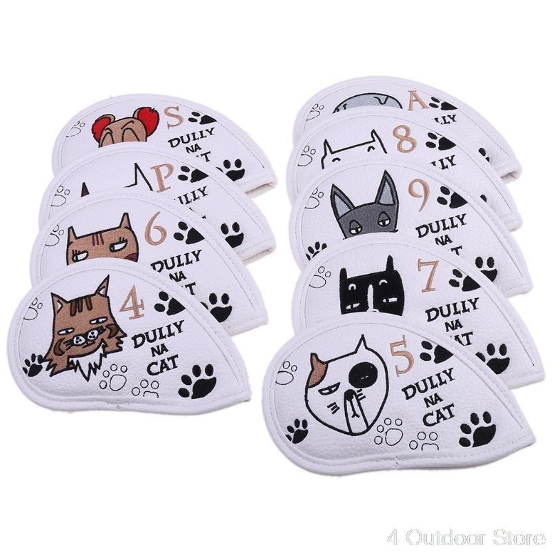 9/10/12Pcs Portable PU Golf Club Iron Head Covers Protector Golfs Head Cover Set D11 19 Dropship