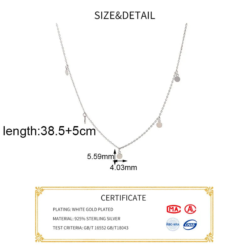 INZATT Real 925 Sterling Silver Geometric Round Choker Necklace for Fashion Women Minimalist Fine Jewelry Cute Accessories 2019