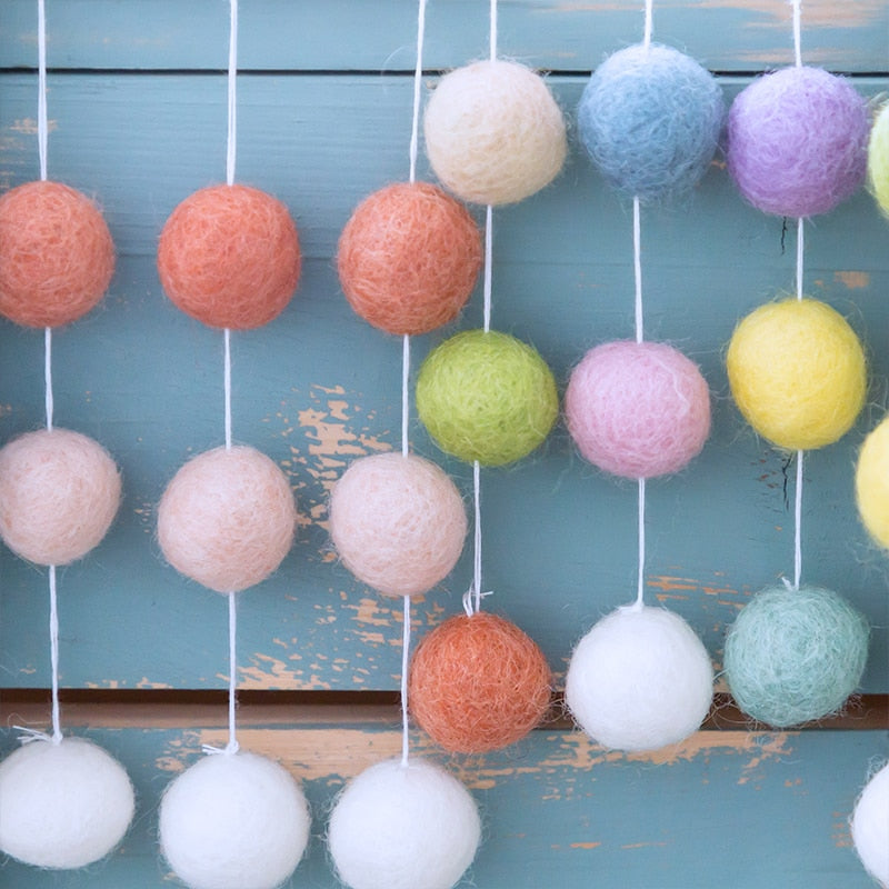 Nepal Wool Ball 100PC 2cm Multicolour Felt Balls Christmas Decor Baby Room DIY Rattle Handmade Crafts Baby Accessories