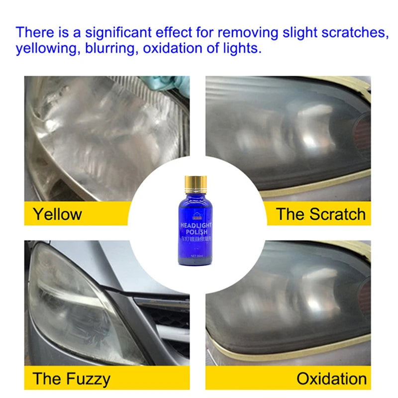 News 30ML Car Headlight Repair Coating Solution Repair Kit Oxidation Rearview Coating Headlight Polishing Anti-Scratch Liquid