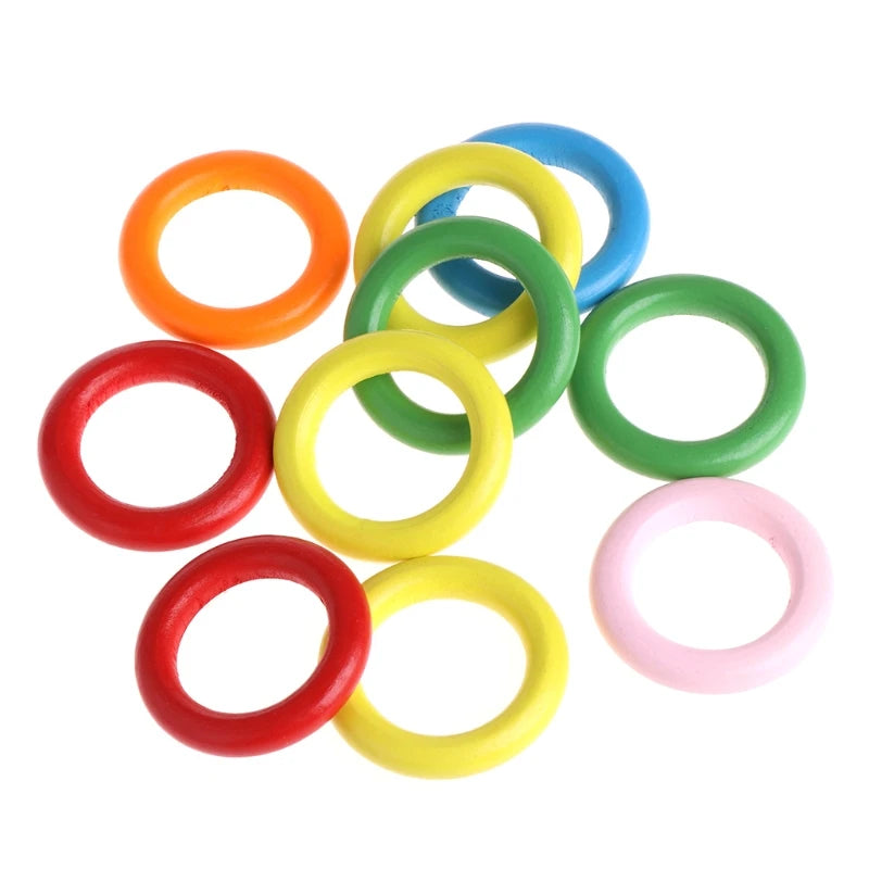 10 Pcs/Set Natural Wooden Ring Home Decoration Pet Parrot Bird Parakeet Toys Bit