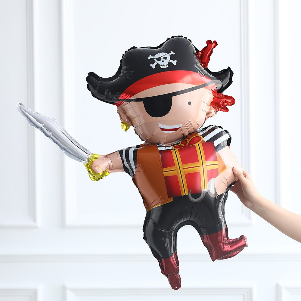 42 Pack Halloween Pirate Ship Balloon Set Gold 0-9 Number Birthday Party Wedding Baby Shower Kids Helium Ball Halloween Decorati