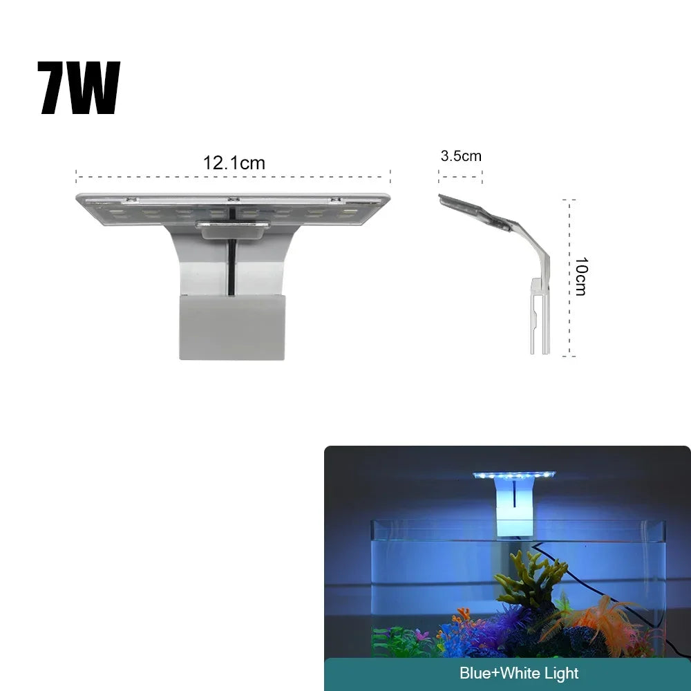 Super Slim LED Aquarium Light Lighting Plants Grow Light 5w/10w/15w Aquatic Plant Lighting Waterproof Clip-On Lamp for Fish Tank