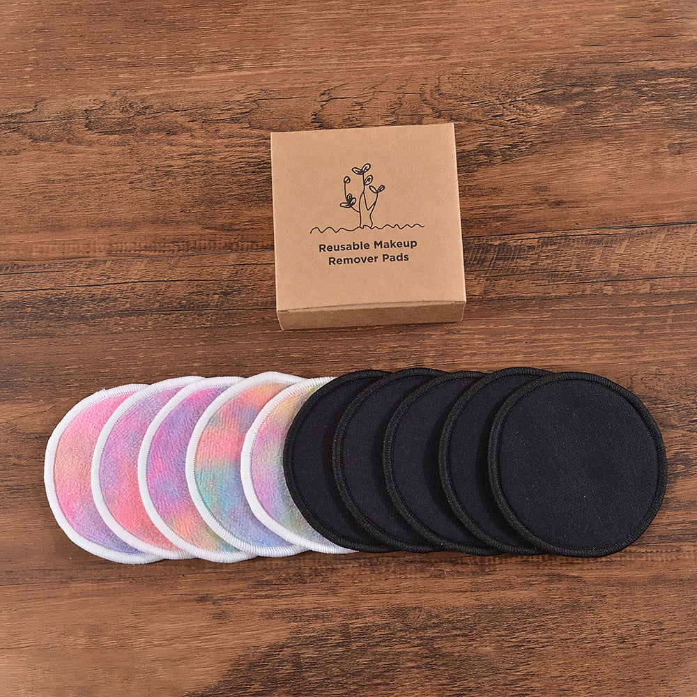 Cotton Demaquillant 10Pcs Bamboo Makeup Remover Reusable Cotton Pads Washable Rounds Clean Facial Cotton Reusable Makeup Tools