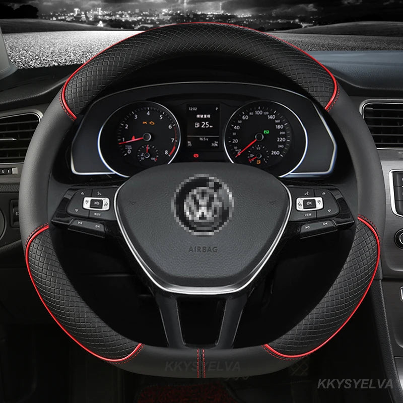 Car Steering Wheel Cover Carbon Fibre Leather for Nissan Qashqai J11 X-Trail T32 for VW GOLF 7 2015 POLO JATTA Passat Tiguan