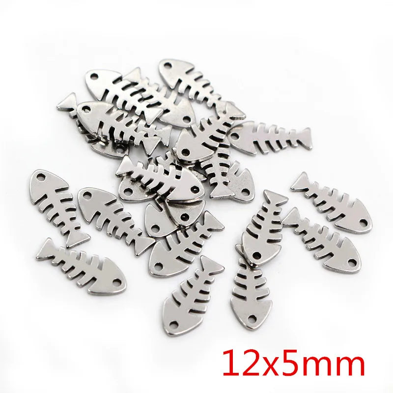 30pc/Lot 316 Stainless Steel Five-Pointed Star Cute Necklace Pendant Charms Small Cat Dolphin Fish Charms for DIY Jewelry Making