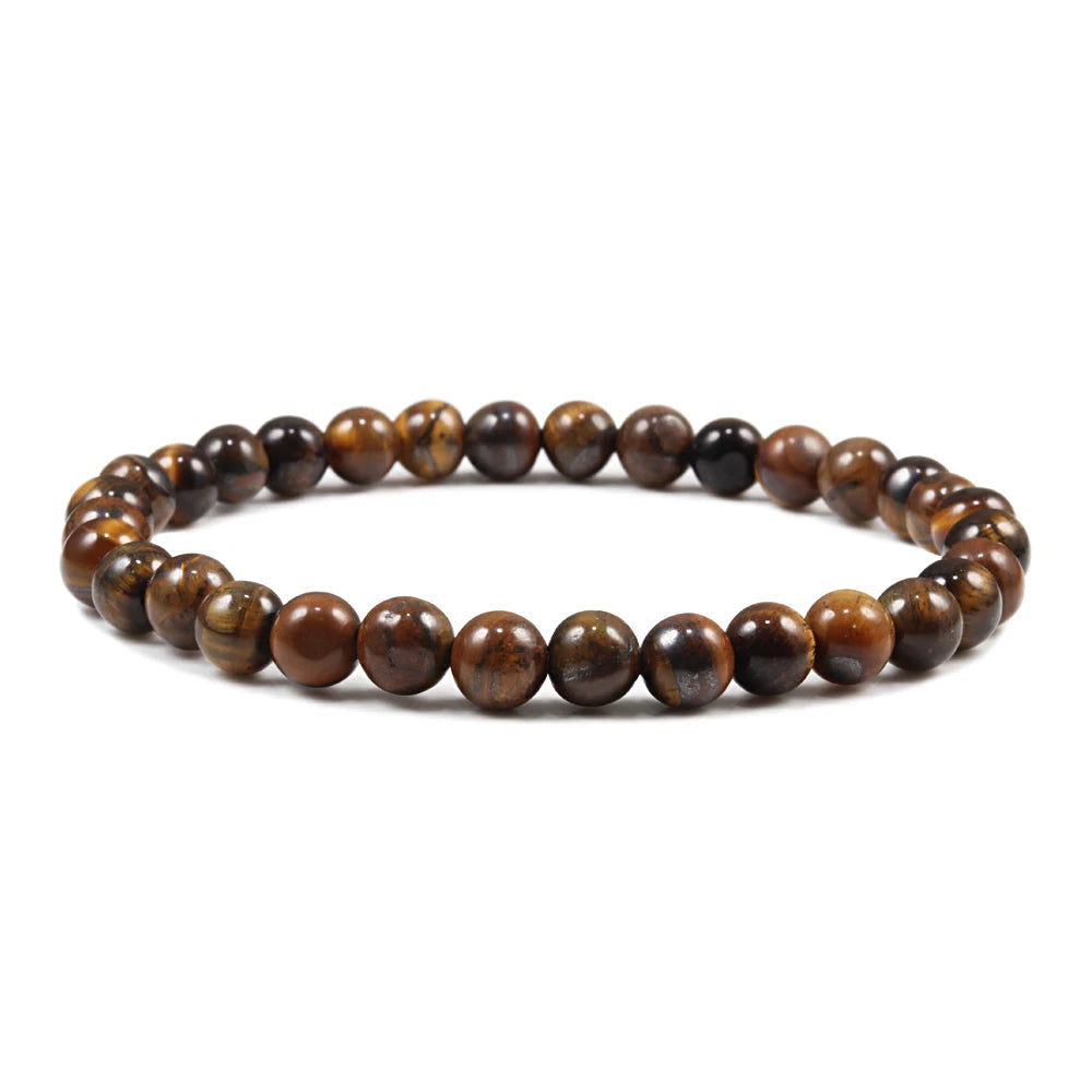 10mm Tiger Eye Natural Stone Beads Bracelet 3 Size Buddha Lava Round Beads Elasticity Rope Bracelets for Men Yoga Handmade Jewel