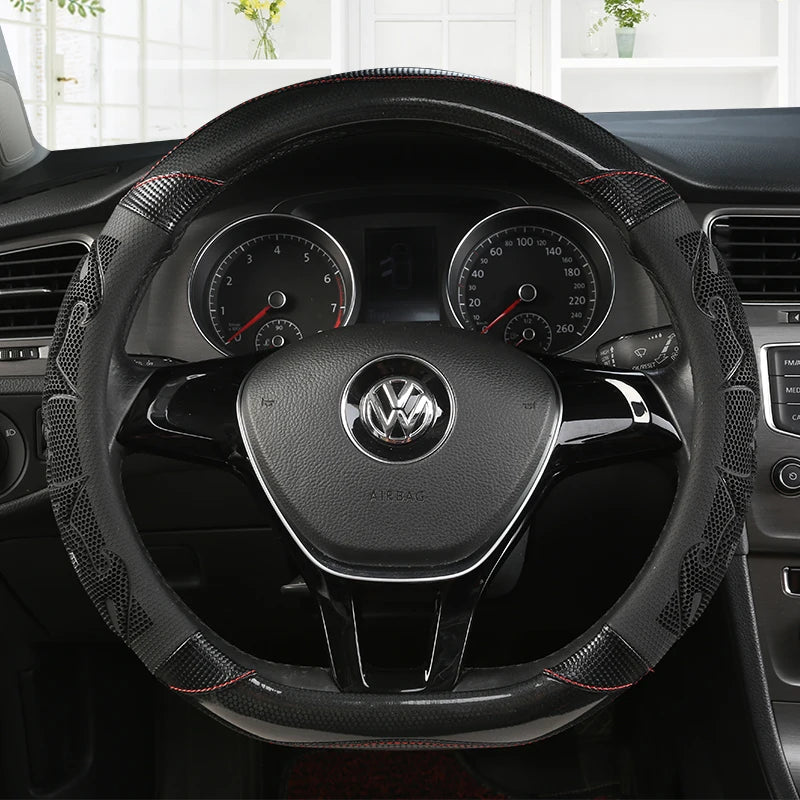 Car Steering Wheel Cover Carbon Fibre Leather for Nissan Qashqai J11 X-Trail T32 for VW GOLF 7 2015 POLO JATTA Passat Tiguan