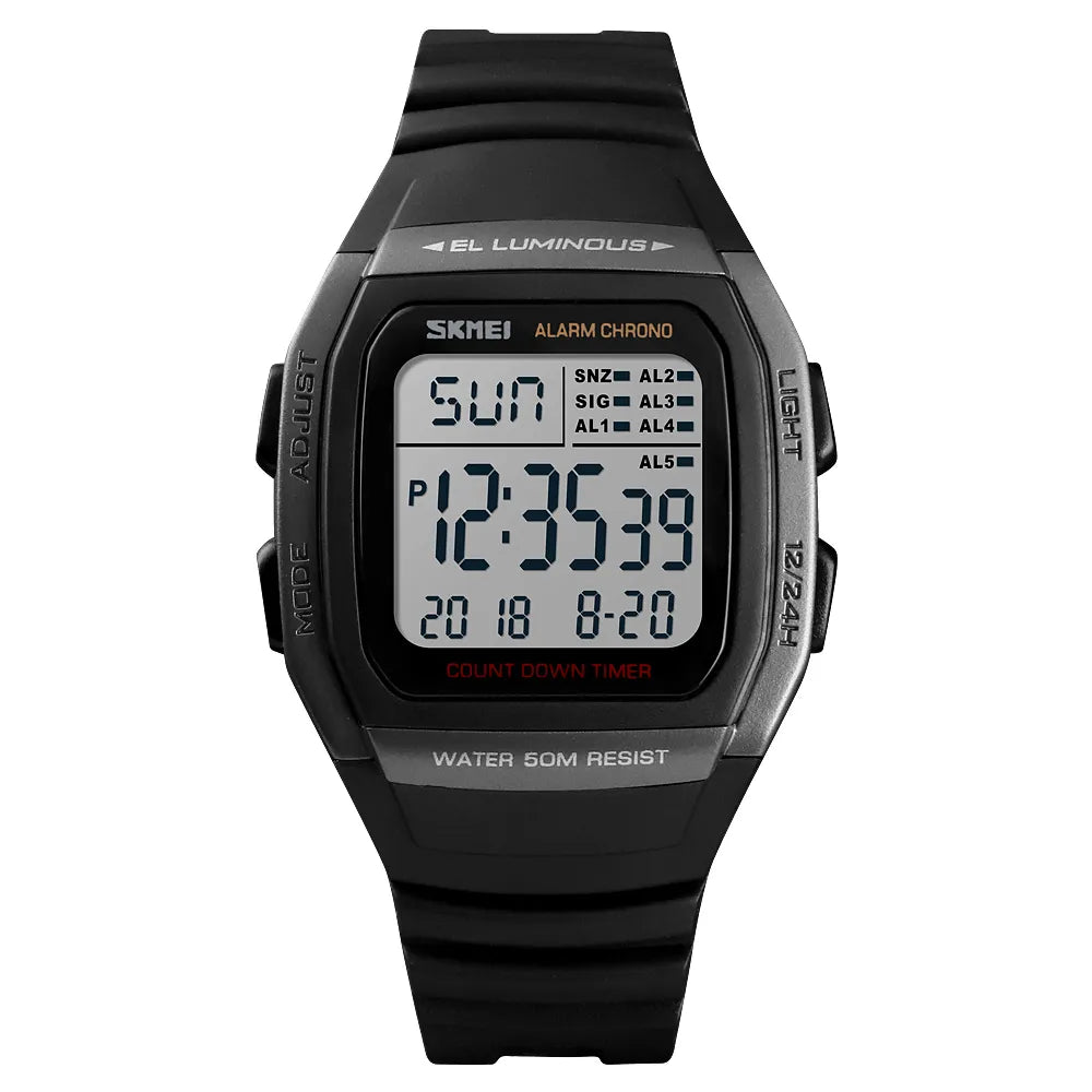 SKMEI Fashion Men Watches Waterproof Sports Digital LED Alarm Chrono Electronic Clock Man Student Wristwatch Relogio Masculino