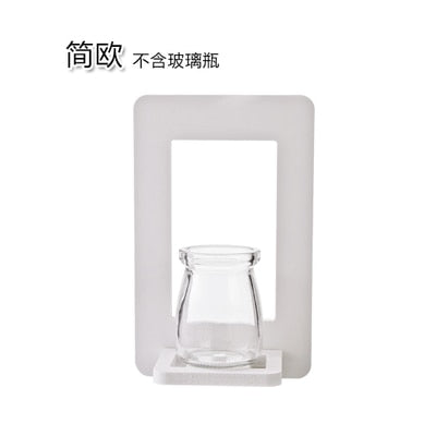 Creative Wall Decorative Shelf Household Wall Water Culture Vase Flower Stand Wall Potted Storage Rack(not Include Bottle)
