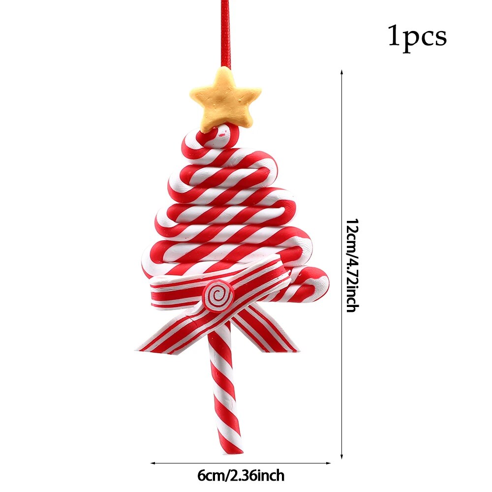 Multi Size Red and White Christmas Candy Canes Christmas Balls Christmas Tree Pendant Family Christmas Decoration New Year