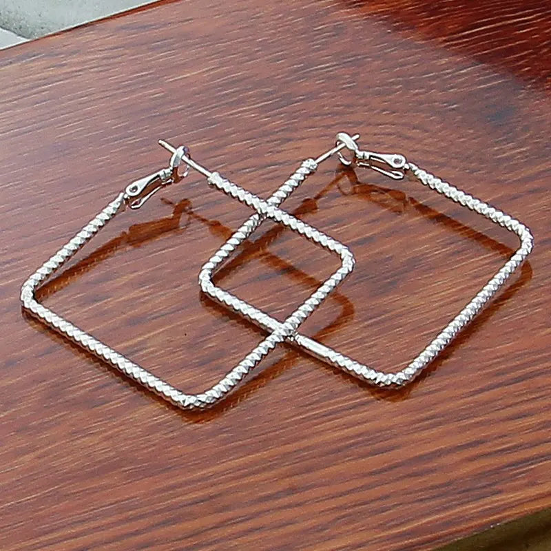 New Trendy 925 Sterling Silver Simple 3.5cm/5cm Circle Round Hoop Earring for Woman Fine Jewelry