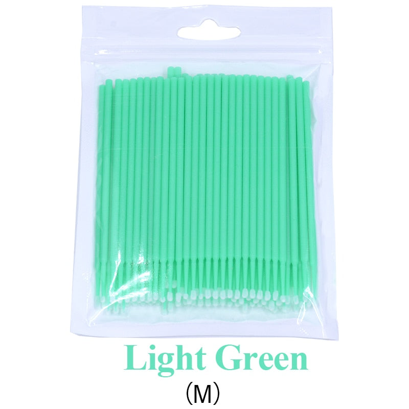 Kekelala 100pcs/Bottle Eyelash Extension Cleaning Swabs Lash Lift Glue Remover Applicators Microblade Makeup Micro Brushes Tool