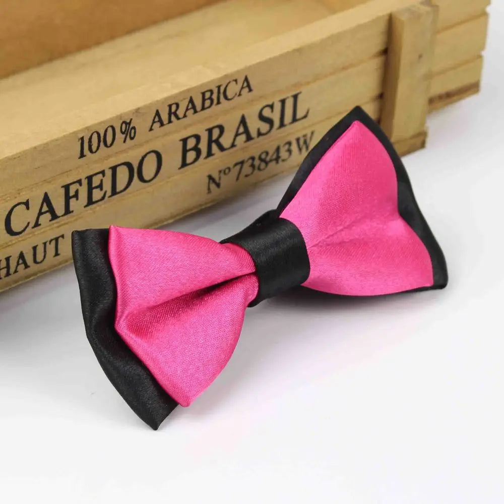Classic Kid Suit Neckwear Baby Boy's Girls Fashion Solid Color Adjustable BowtiE Chlidren Two Tone Pet Dog Cat Bow Tie