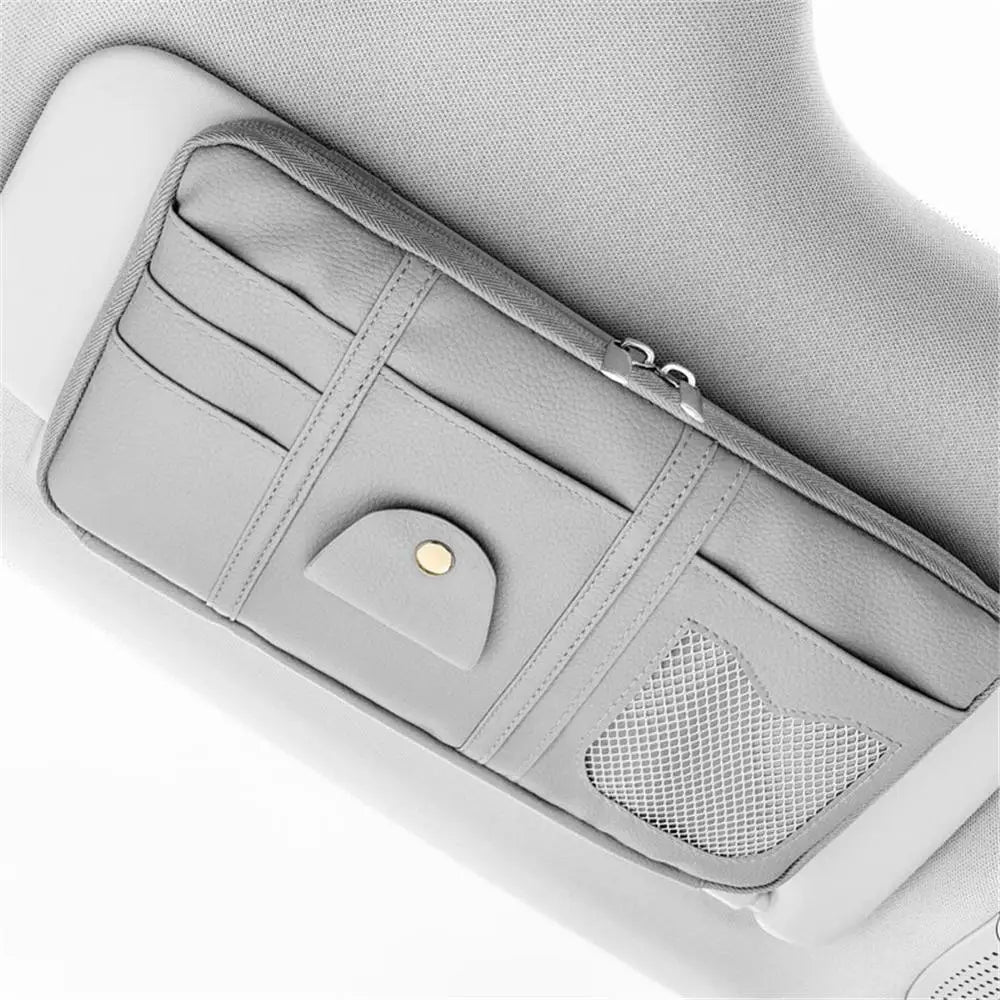 Car Styling Sun Visor Organizer Multifunctional Visor Storage Bag Sunglasses Holder Card Ticket Organizer Pouch Car Accessories