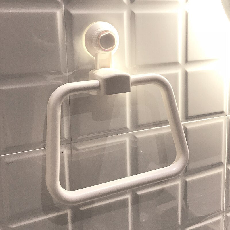 KLX-Vacuum Strong Suction Cup Towel Ring for Kitchen, No Trace, Towel Hook, Home Storage Shelf, Bathroom Towel
