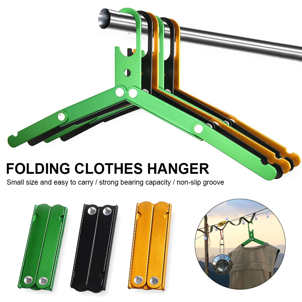 New Aluminum Alloy Folding Clothes Hanger Outdoor Camping Coat Drying Rack Space