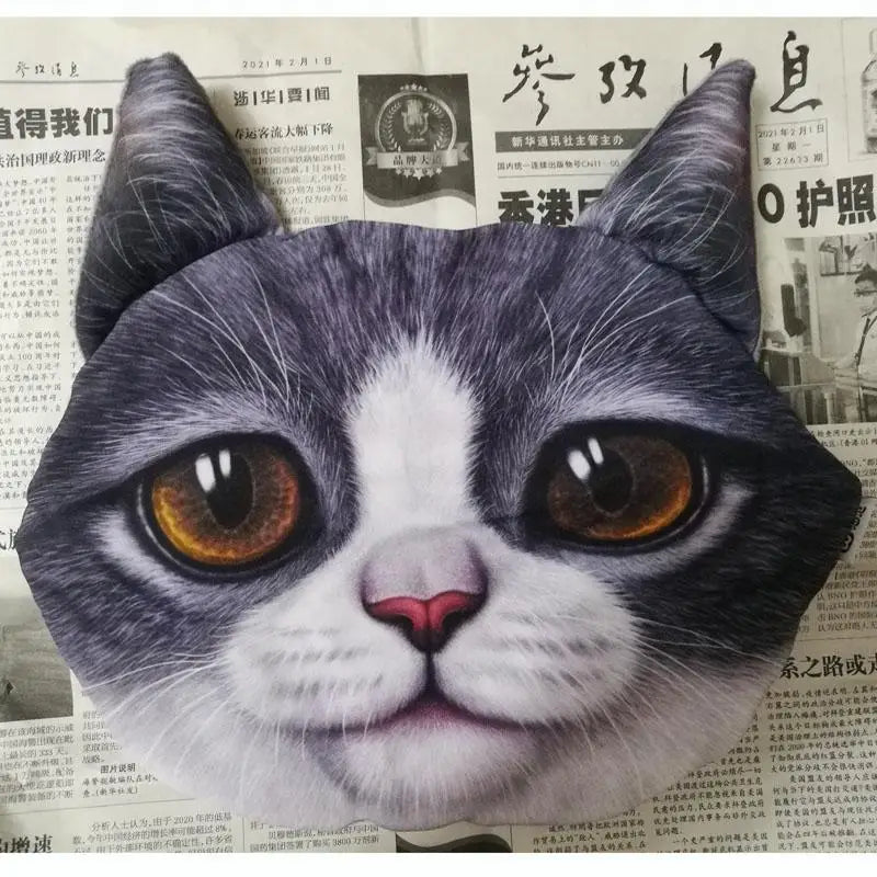Newest 2024 3D Printed Dog Cat Face Car Headrest Neck Rest Auto Neck Safety Cushion Car Neck Support Headrest Without Filler