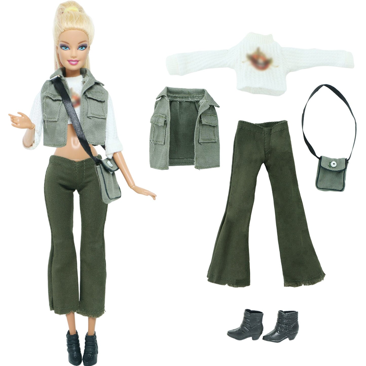 Lot Doll Outfit Playset Coat Dress Shirts Vest Shorts Trouser Blousers Bags Shoes Hat Cool Clothes for Barbie Doll Accessories