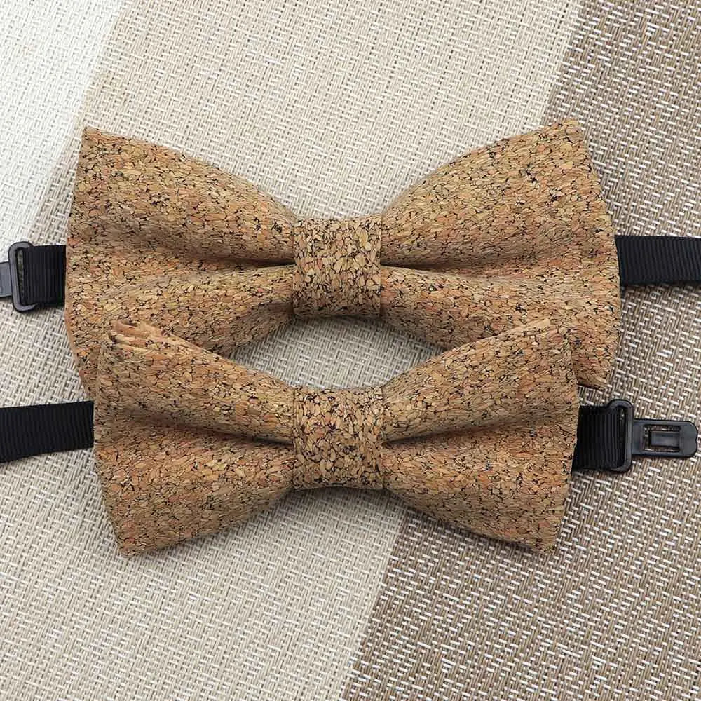 Fashion New Cork Wood Kids Bow Ties Novelty Handmade Fancy Bowtie Adjustable Butterfly Party School Children Accessories