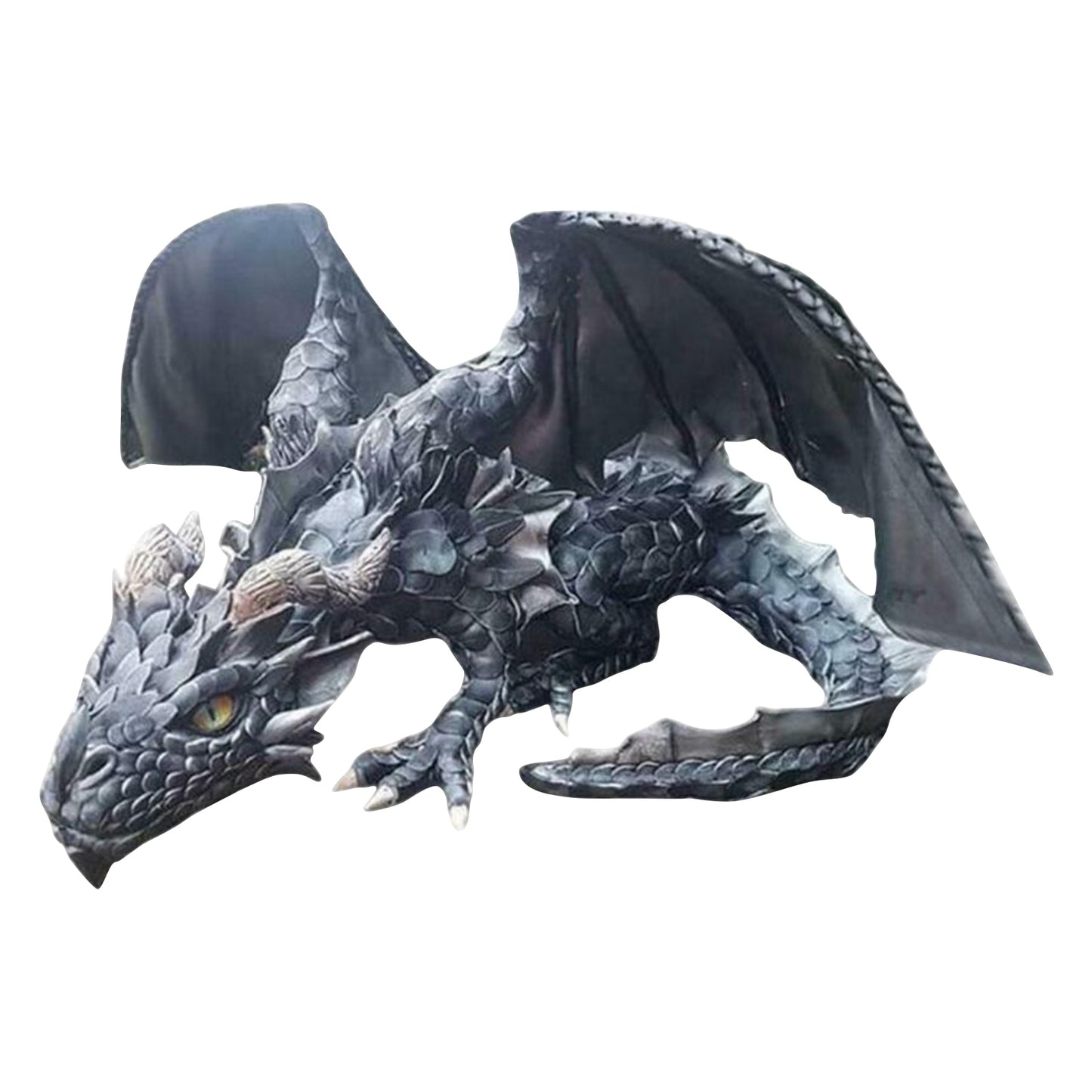 Garden Big Squatting Dragon Sculpture Guardian Statue Garden Dragon Sculpture Halloween Outdoor Gothic Decor