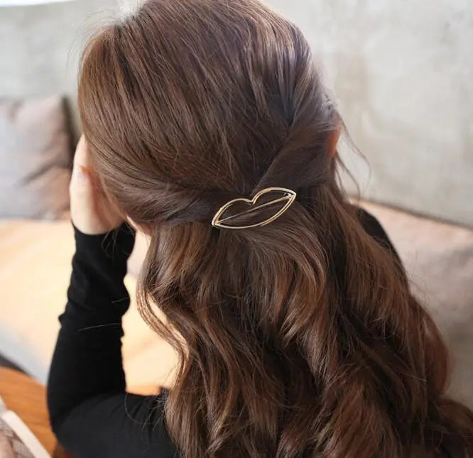Metal Leaf Hair Clip Barrettes Hairpin Barrette Hair Claws Women Girls Trend Charm Moon Round Triangle