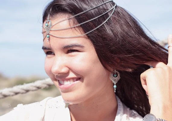 Boho Draping Crystal Bride Hair Accesories New Fashion Elegant Head Chain Hair Jewelry Wedding Hairstyles Headpiece