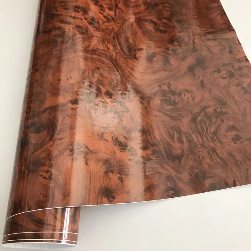 High Glossy Wood Grain Car Interior DIY Vinyl Sticker Decal Wrap Film Size 10/20/30/40/50cmx152cm