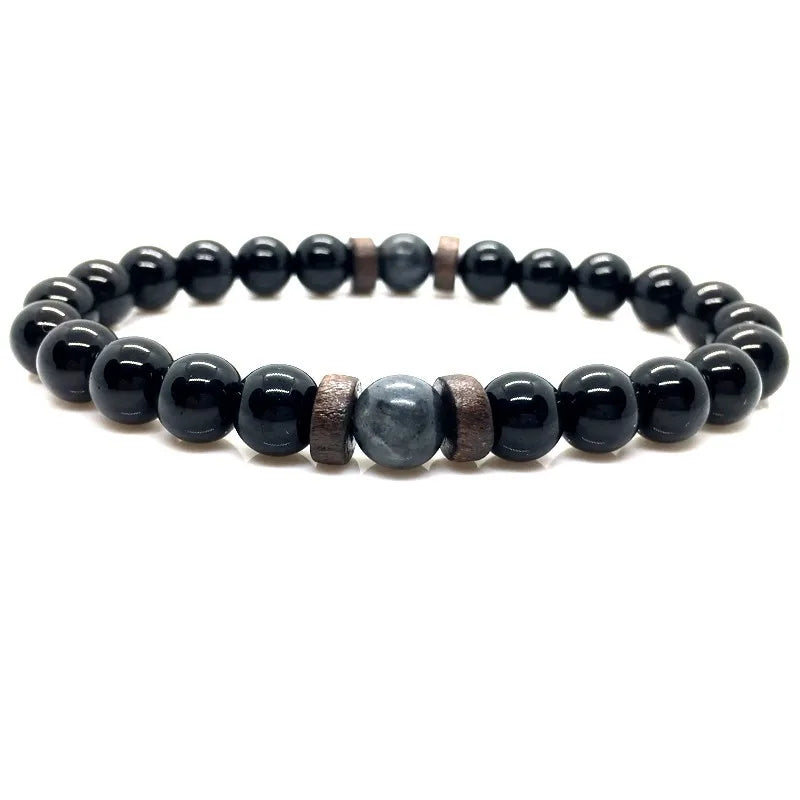 Men Bracelet Natural Moonstone Bead Tibetan Buddha Bracelet Chakra Lava Stone Diffuser Bracelets Men Jewelry