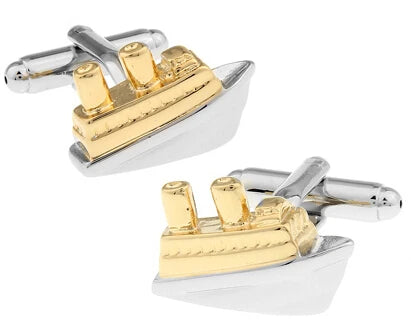 Cufflinks Retail Novelty Sail Design Blue White Color Sport Series Cufflinks for Men Cuff Links